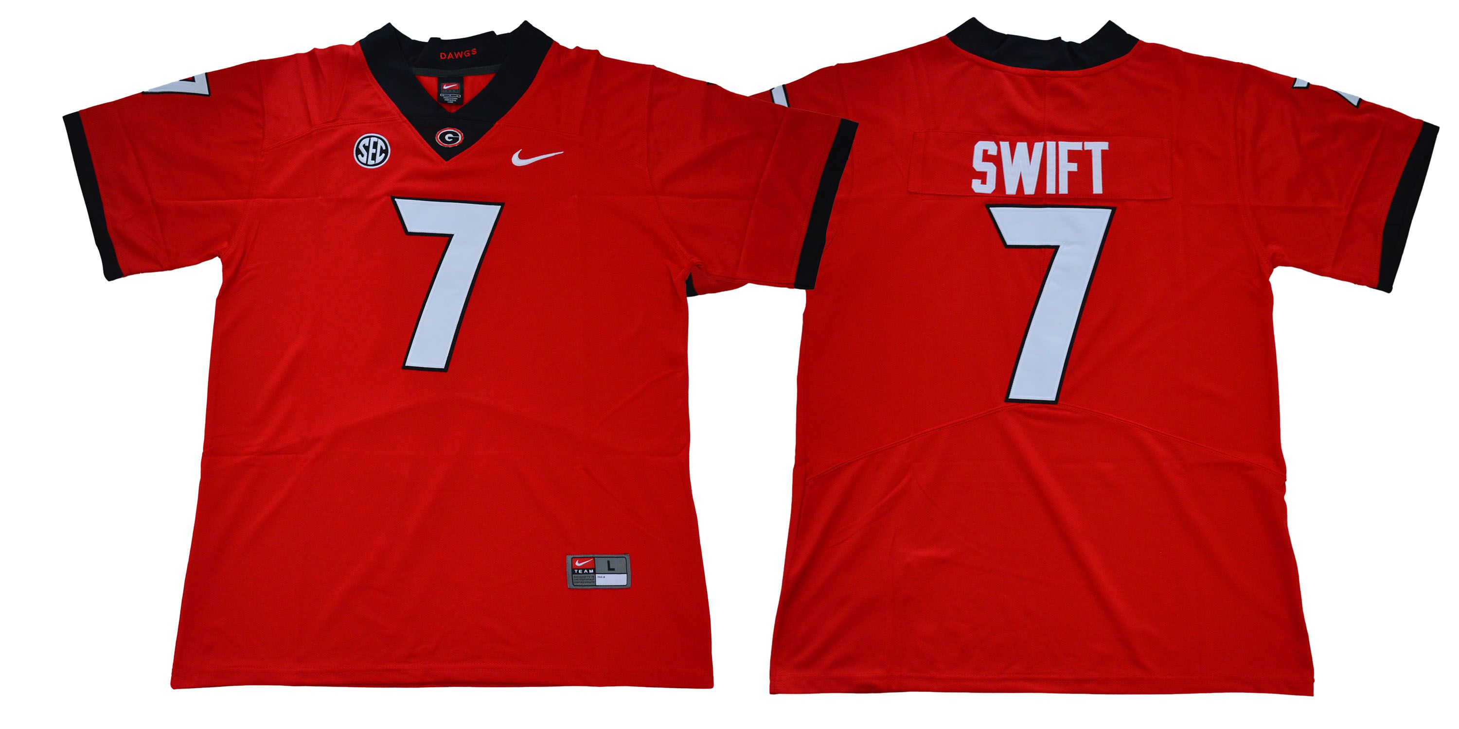 Men Georgia Bulldogs #7 Swift Legend red NCAA Jerseys